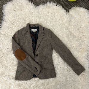 Preppy style semi formal jacket with vintage elbow patches